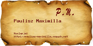 Paulisz Maximilla névjegykártya